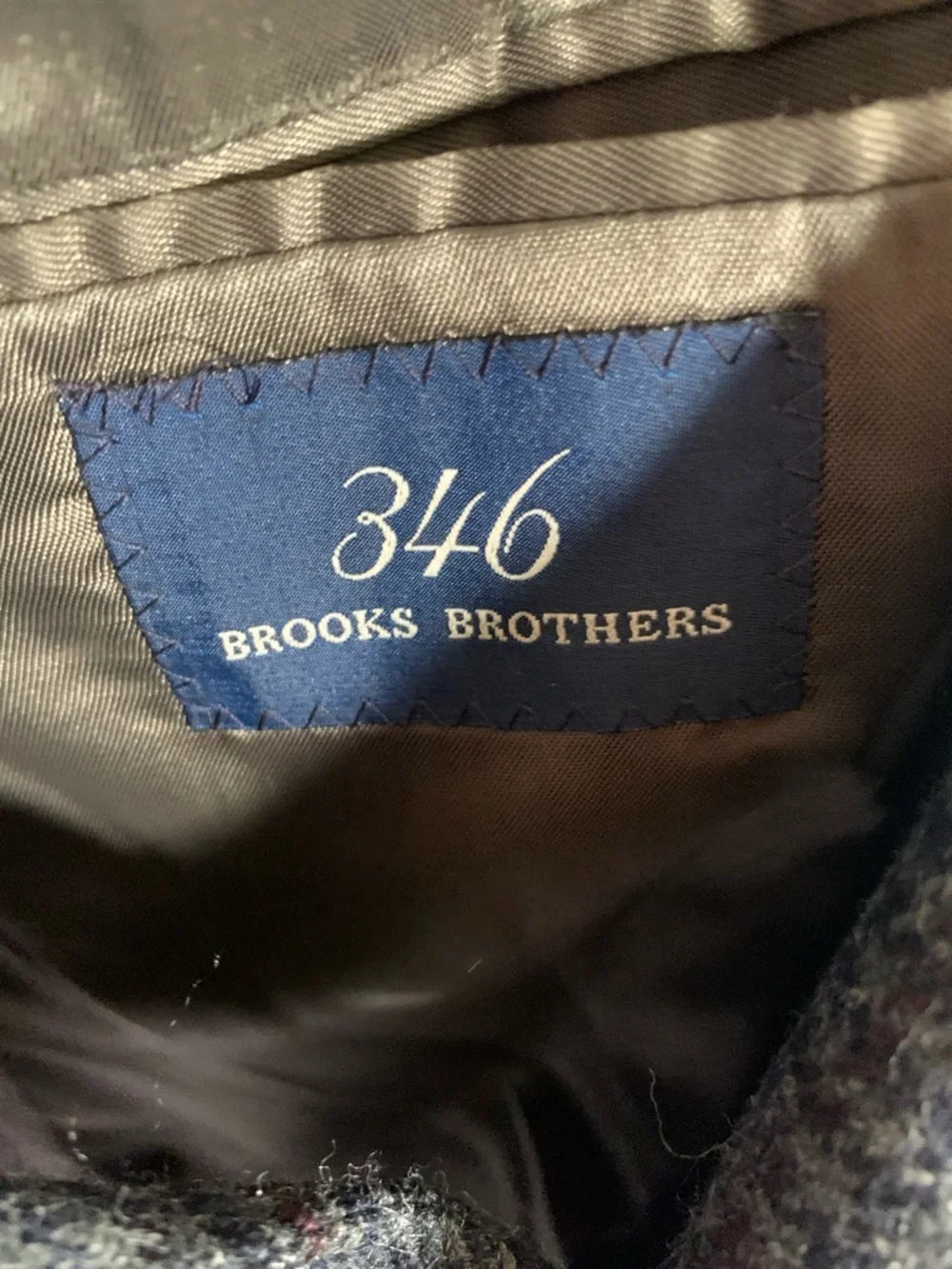 Brooks Brothers Mens Houndstooth Blazer Coat Gray Size 42R Preppy Corpcore